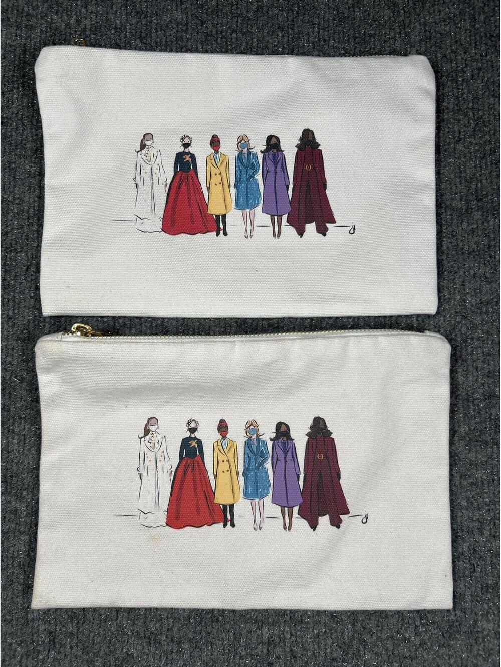Jennifer, Valdez canvas tote illustration of inauguration outfits
